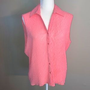 XL Soft pink sleeveless button down blouse by Jennifer Lloyd. Like new